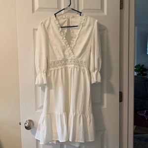 SHEIN Lacy White Dress